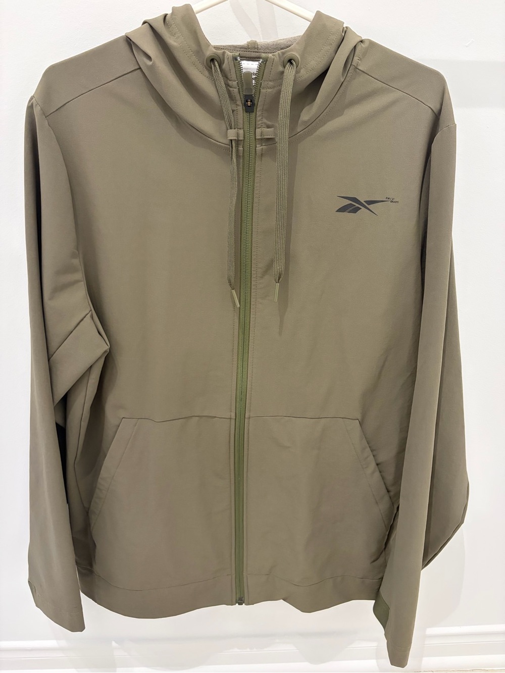 Reebok Olive Green Full-Zip Performance Hoodie Jacket